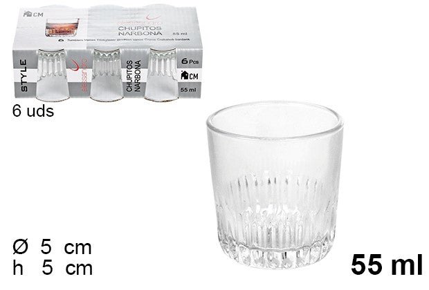 PACK 6 CHUPITOS NARBONA 55ml
