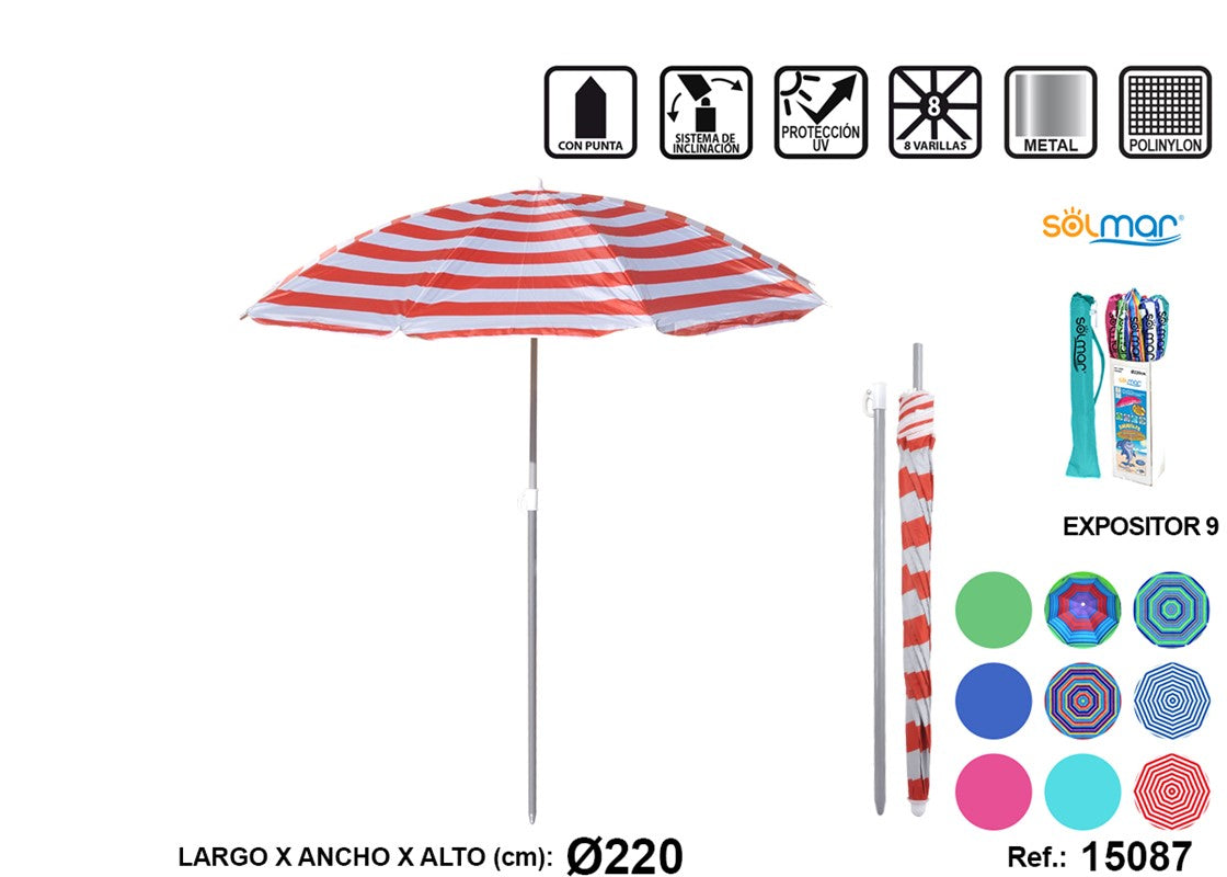 PARASOL CANARIAS 220 ACERO POLINYLON 8/22-25 C/I SURT.