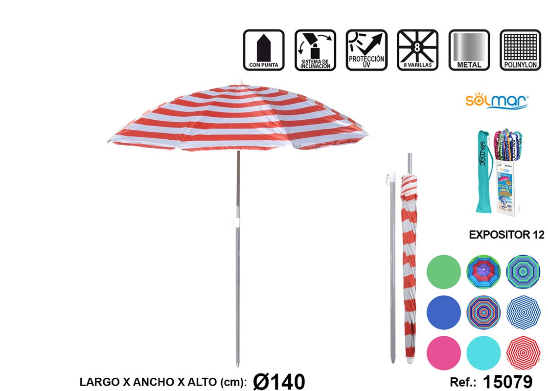 PARASOL CANARIAS 140CM ACERO POLINYLON