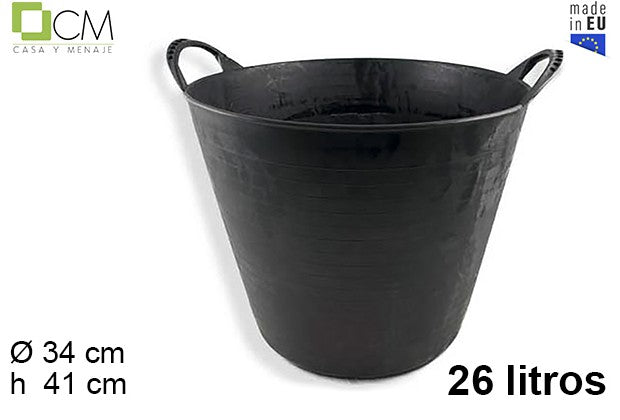 CAPAZO POLIESTILENO NEGRO 26 LITROS
