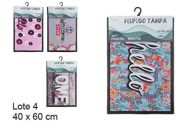 FELPUDO TAMPA SURTIDOS LOTE 4 40x60