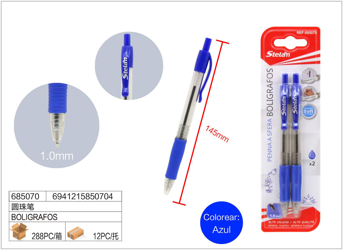 BOLIGRAFOS AZUL 2PCS
