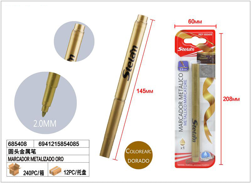 MARCADOR METALIZADO ORO