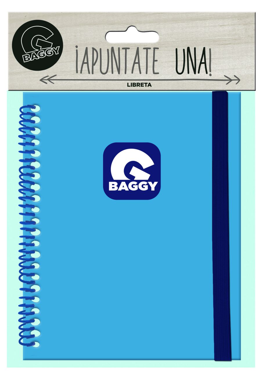 Libreta A6 con elástico lateral Baggy Azul claro