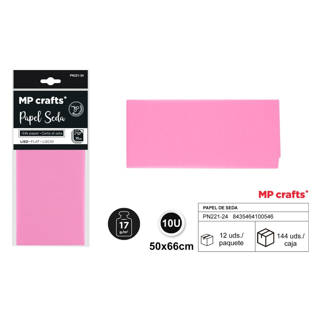 PAPEL SEDA SURTIDO 50X66CM 10 HOJAS ( 23 COLORES )