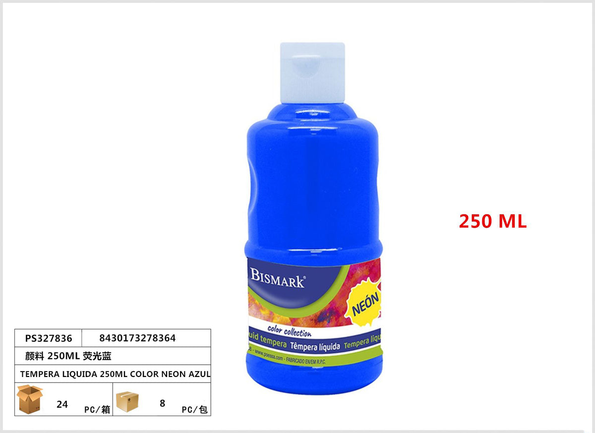 TEMPERA LIQUIDA 250ML COLOR NEON AZUL