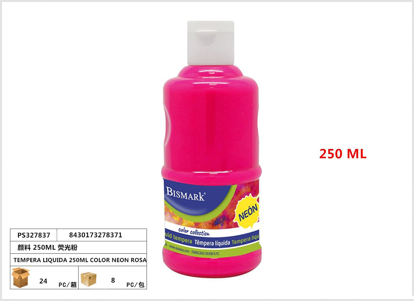 TEMPERA LIQUIDA 250ML COLOR NEON ROSA