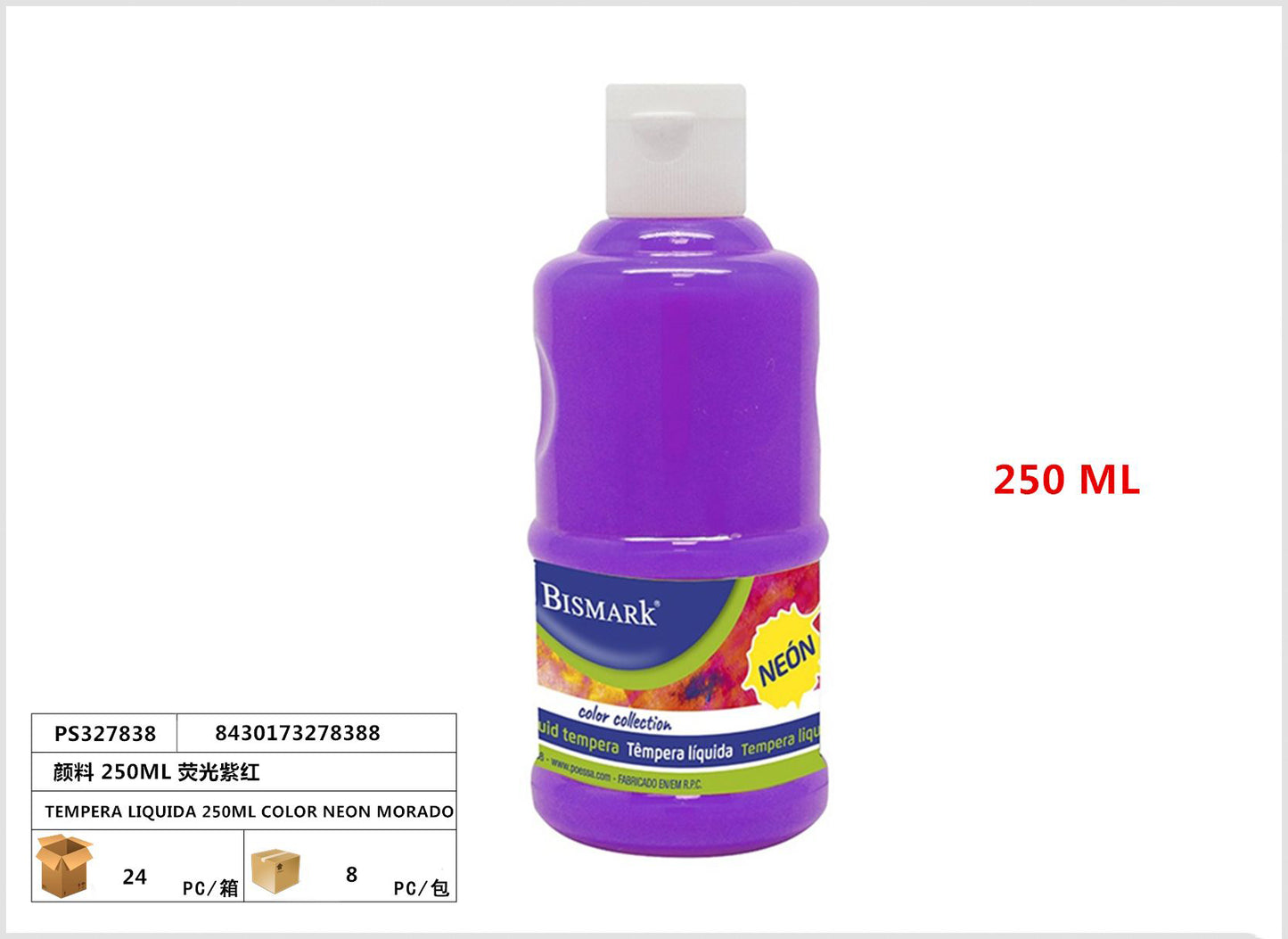 TEMPERA LIQUIDA 250ML COLOR NEON MORADO