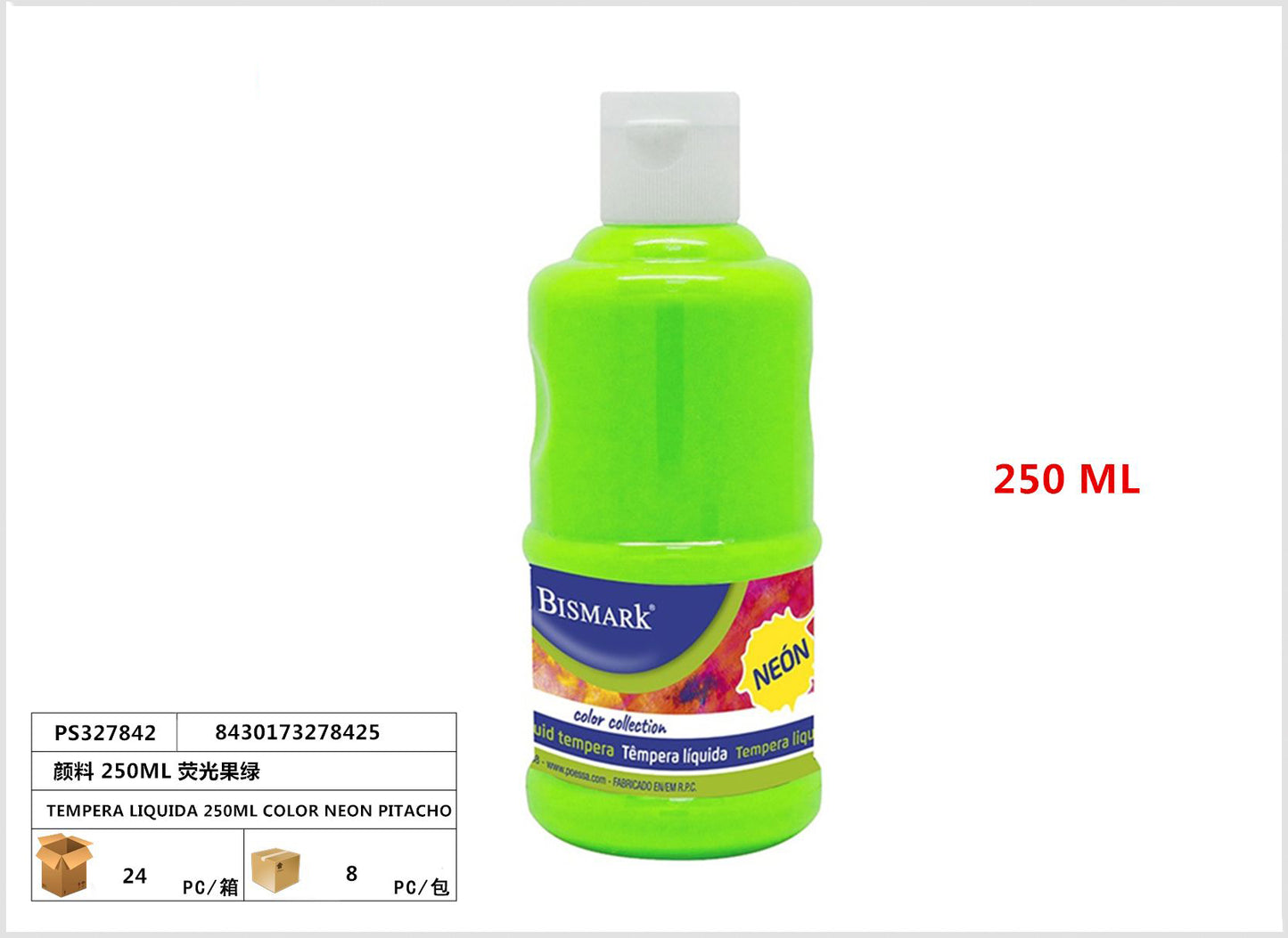 TEMPERA LIQUIDA 250ML COLOR NEON PITACHO