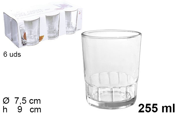 VASO CRISTAL PACK 6 AGUA CANDANCHU 255ml
