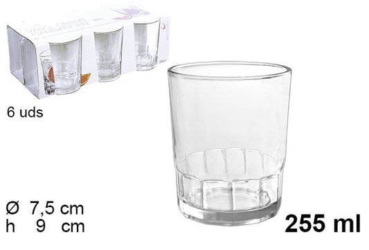 VASO CRISTAL PACK 6 AGUA CANDANCHU 255ml