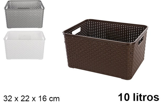 CESTA PLASTICO RATAN SEVILLA BLANCA/