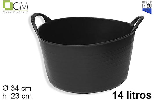 CAPAZO POLIESTILENO NEGRO 14 LITROS
