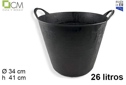 CAPAZO POLIESTILENO NEGRO 26 LITROS