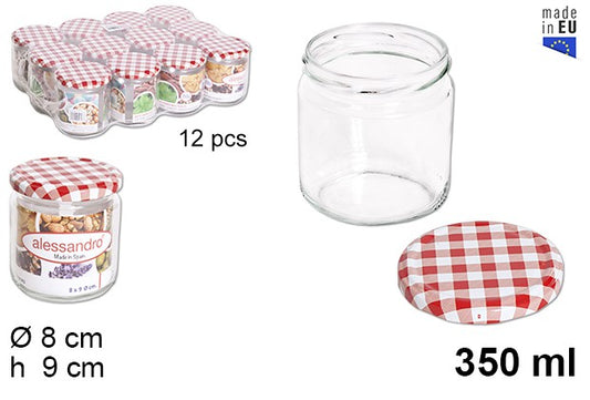 BOTE CRISTAL REDONDO TAPA VICHY 350 ML