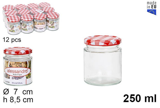 BOTE CRISTAL REDONDO TAPA VICHY 250 ML