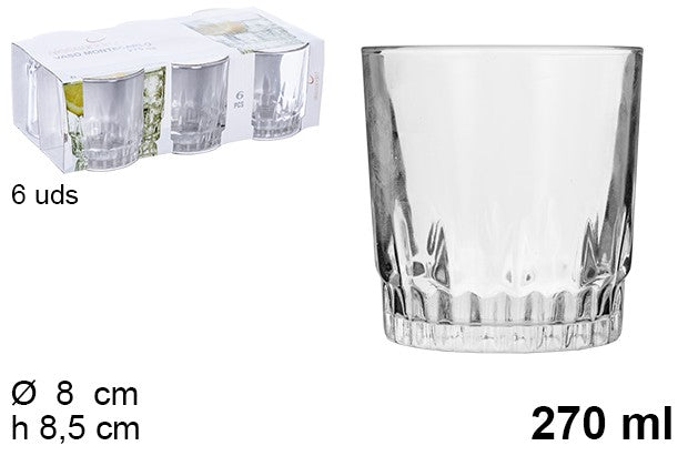 VASO CRISTAL PACK 6 AGUA MONTECARLO