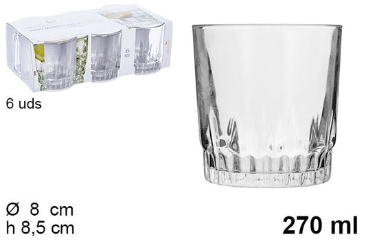 VASO CRISTAL PACK 6 AGUA MONTECARLO
