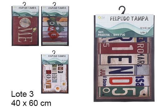 FELPUDO TAMPA SURTIDOS LOTE 3 40x60