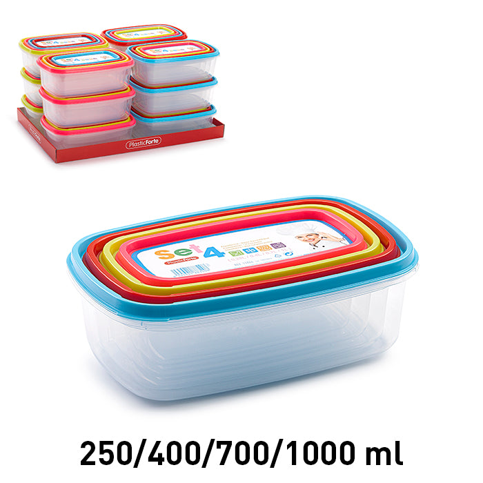 SET 4 FIAMB. RECT URBAN 250/400/700/1000 ML