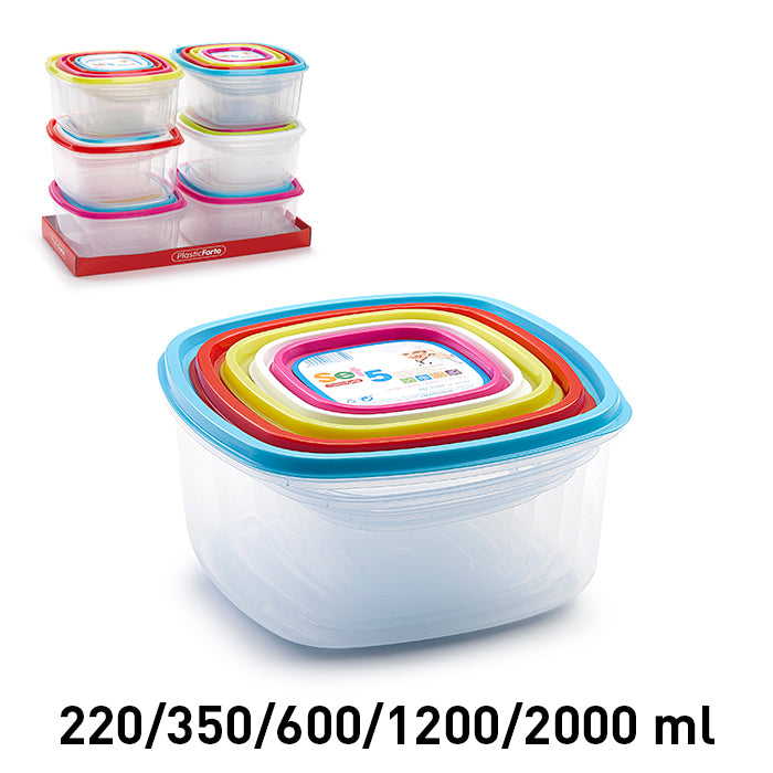 SET 5 FIAMB. CUAD URBAN 220/350/600/1200/2000 ML