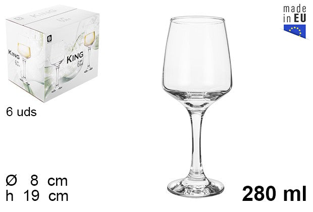COPA CRISTAL VINO WHITE KING 280ml