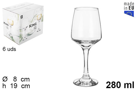 COPA CRISTAL VINO WHITE KING 280ml