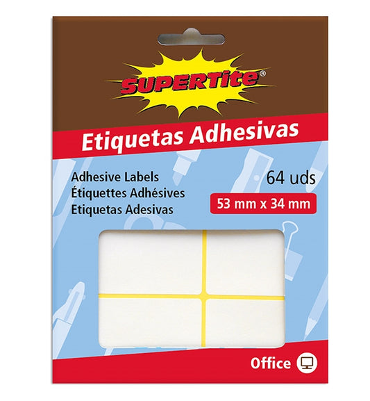 ETIQUETAS ADHE, 53x34mm Blis 64u