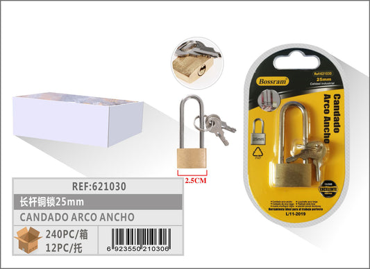 CANDADO ARCO ANCHO 2.5CM