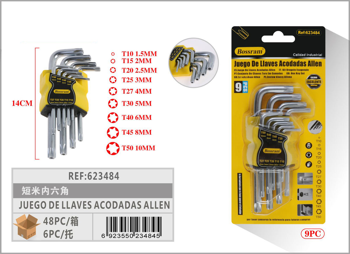 JUEGO DE LLAVES ACODADAS ALLEN 9PCS