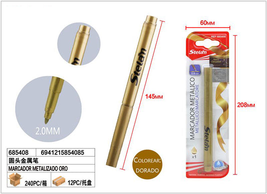 MARCADOR METALIZADO ORO