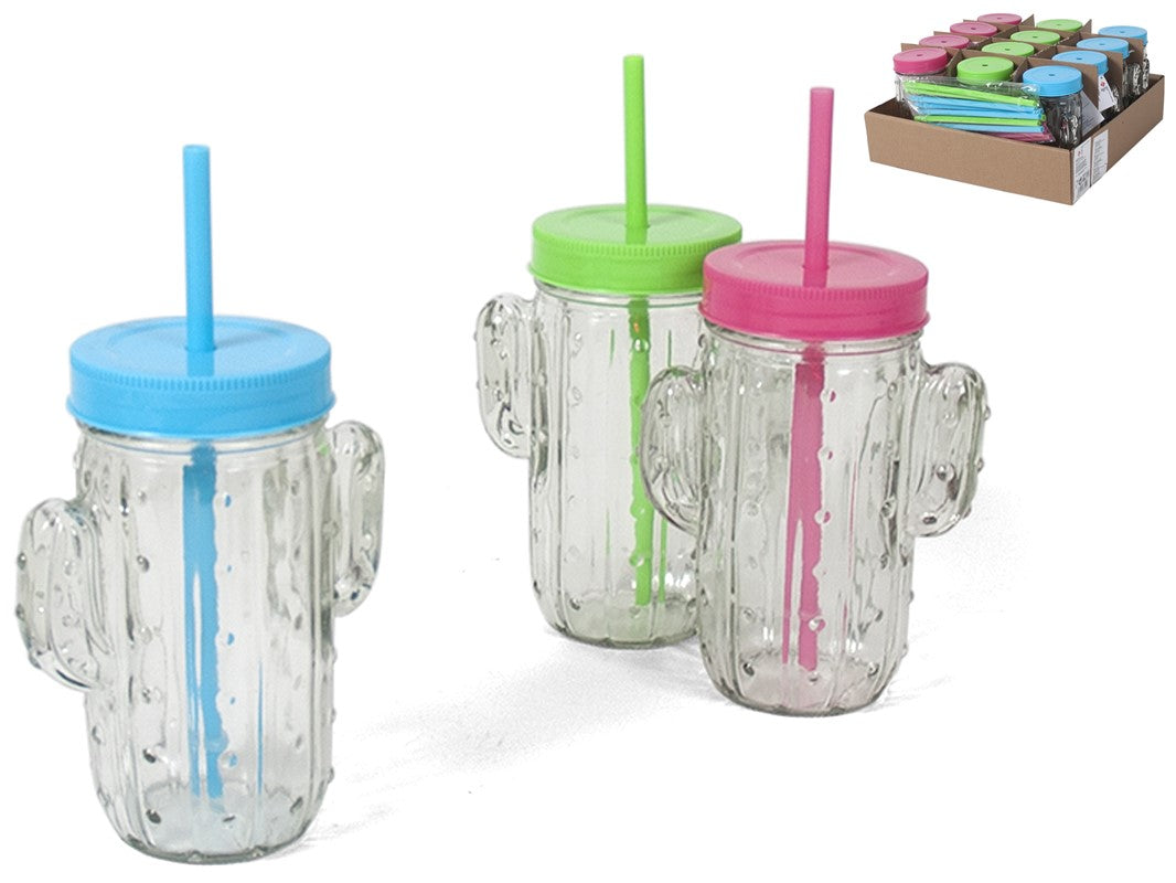 TARRO CACTUS 350 ML.C/PAJITA CRITAL STD