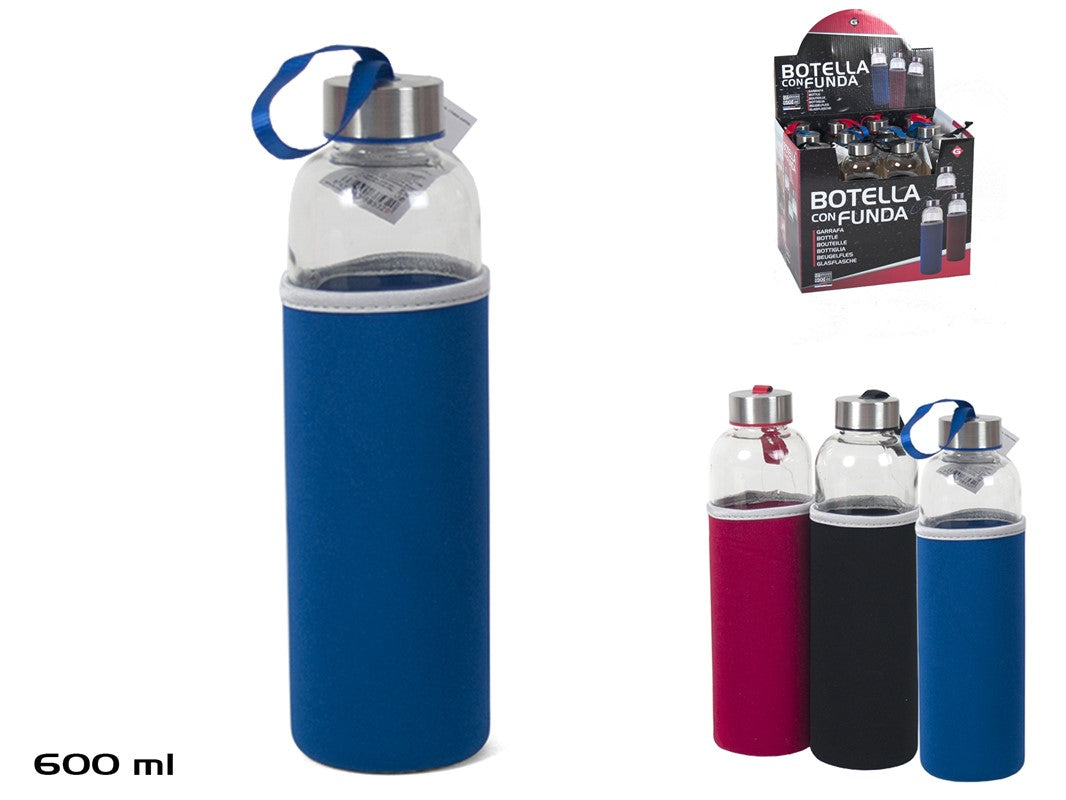 BOTELLA CRISTAL 600 ML. C/FUNDA