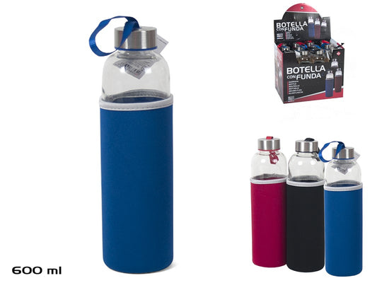 BOTELLA CRISTAL 600 ML. C/FUNDA