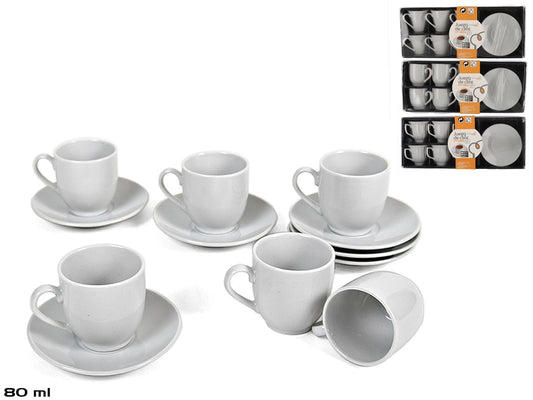 JUEGO 6 SERVICIOS CAFE 80ML  PLATO 11CM