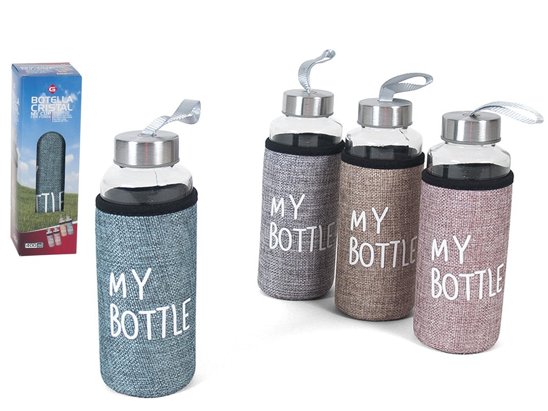 BOTELLA CRISTAL C/ FUNDA MY CUP  400ML