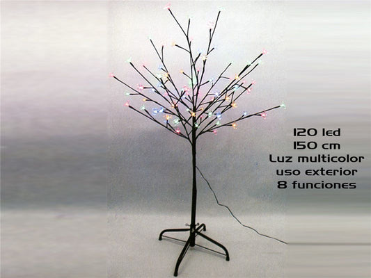 ARBOL FLOR 120LED MULTICOLOR EXT FUN 1.5