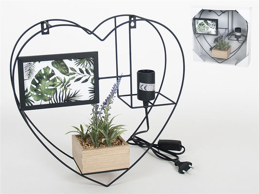 LAMPARA DE PARED CON JARDIN 35X35 CORAZO