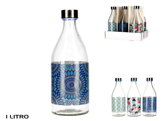 BOTELLA CRISTAL ALDORA 3 SUR T/ACERO  1L