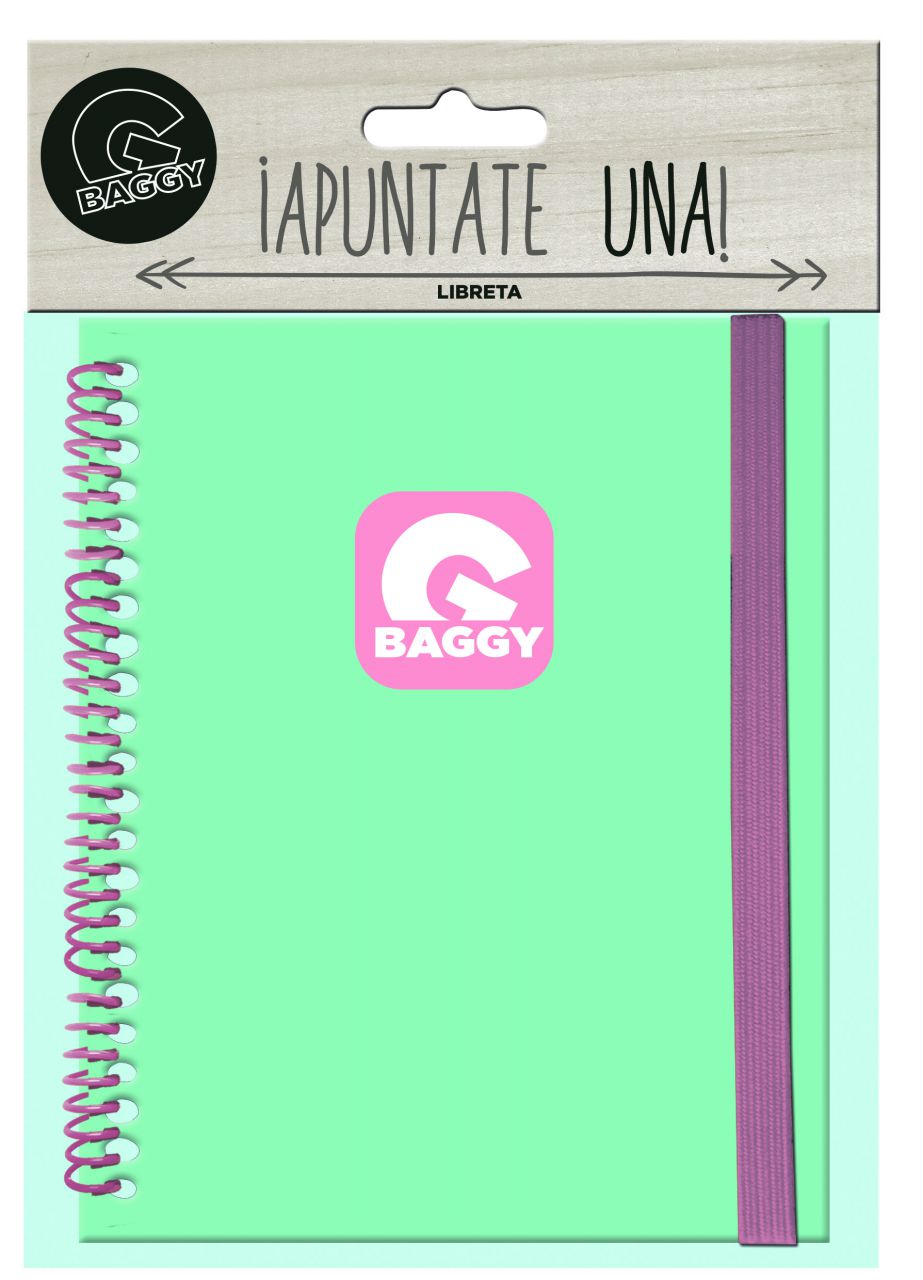 Libreta A6 con elástico lateral Baggy Aguama-rosa