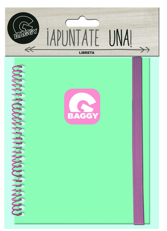 Libreta A6 con elástico lateral Baggy Aguama-rosa