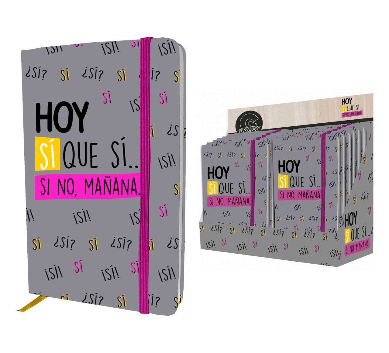 Cuaderno viaje A7 con elástico 12pzs.en exp Baggy