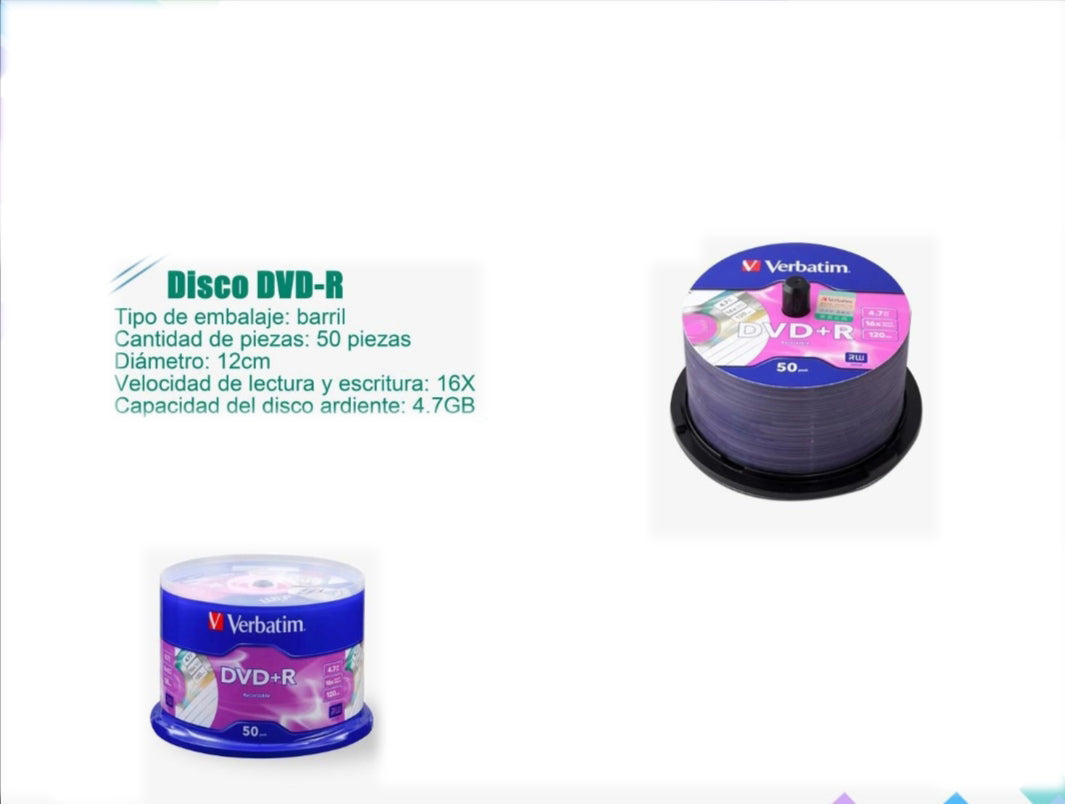 VERBATIM DISCO DVD+R  50