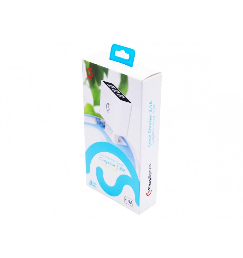 Enchufe de 3 entradas USB 3.4A
