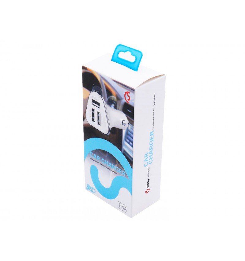 Cargador de coche de 3 entradas USB 3.4A
