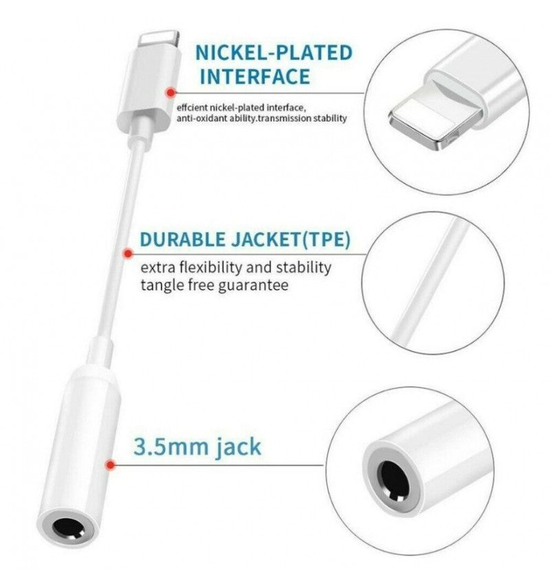 Adaptador Lightning a Audio Jack sin conexión bluetooth