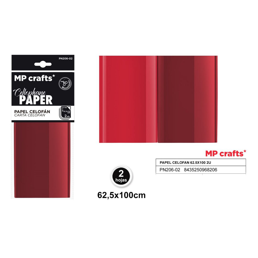 PAPEL CELOFAN 62.5X100 2U   7 COLORES