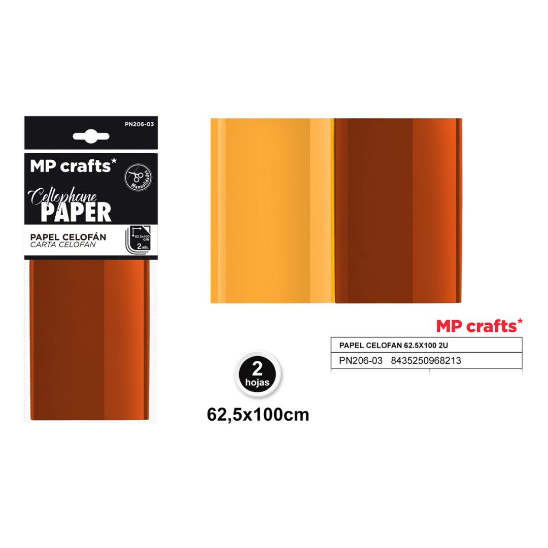 PAPEL CELOFAN 62.5X100 2U   7 COLORES