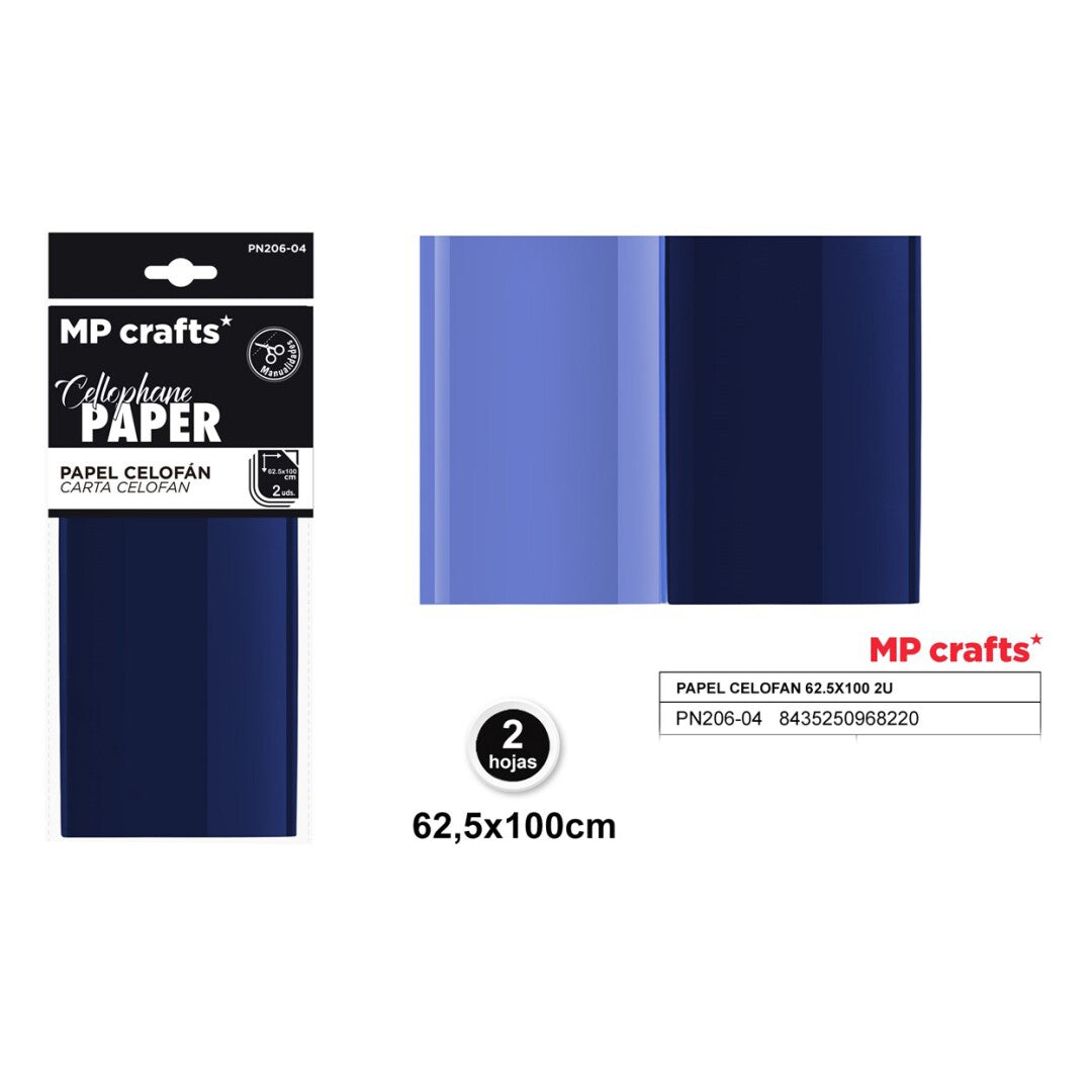 PAPEL CELOFAN 62.5X100 2U   7 COLORES