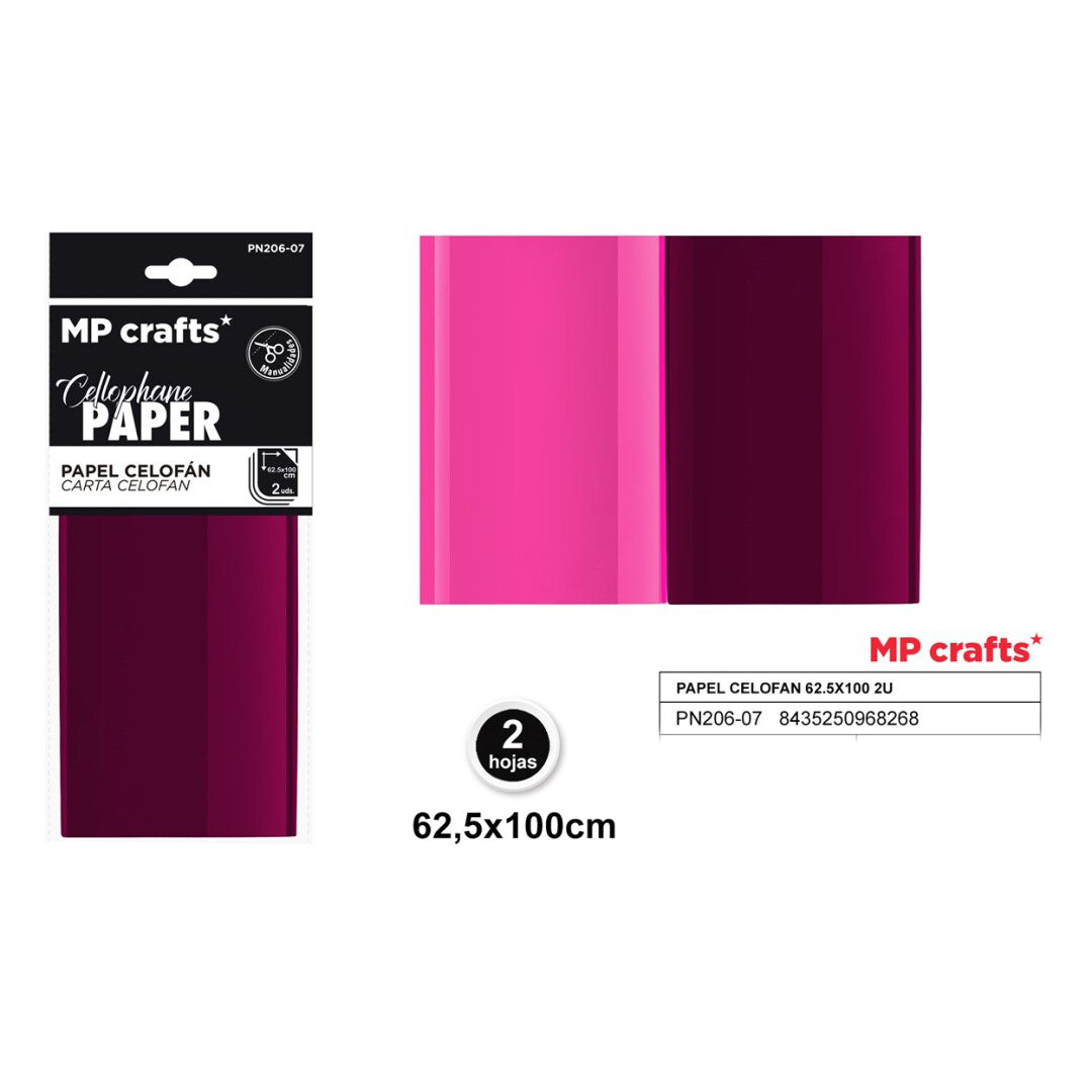 PAPEL CELOFAN 62.5X100 2U   7 COLORES